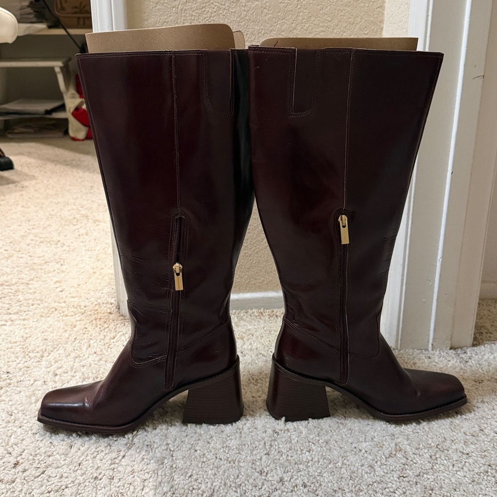 Vince Camuto Dark Burgundy Heeled Boots - Picture 4 of 10